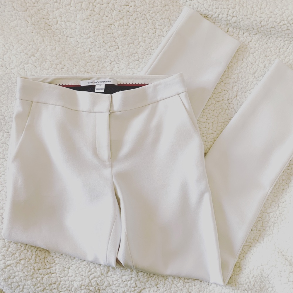 Diane von Furstenberg White Trousers, Size 0